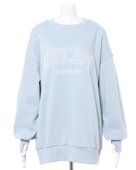 INGNI(イング) 抜き刺しゅうロゴチュニック サックス