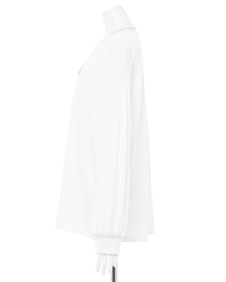 INGNI(イング) 刺しゅうロゴリンガーロングTシャツ オフホワイト/ピンク