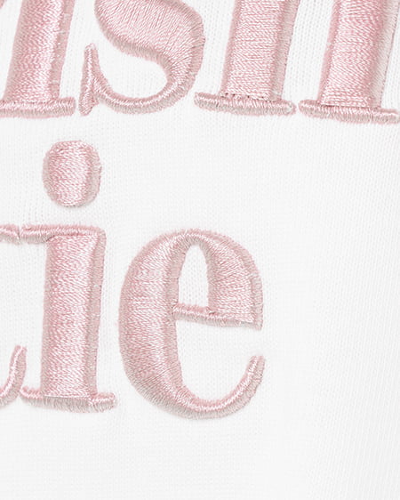 INGNI(イング) 刺しゅうロゴリンガーロングTシャツ オフホワイト/ピンク