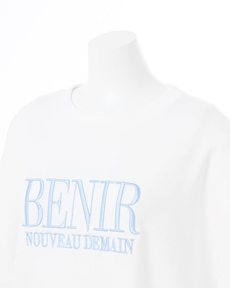 INGNI(イング) ふくれ刺しゅうロゴチュニック オフホワイト/ブルー