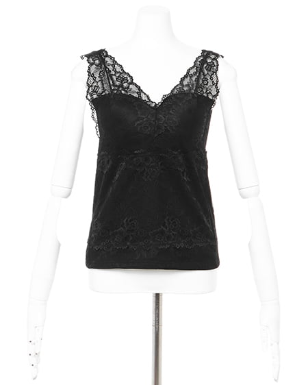 INGNI(イング) パッド付レースタンク クロ