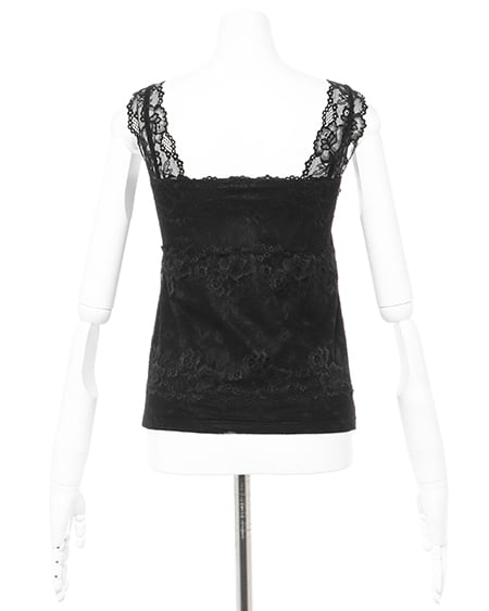 INGNI(イング) パッド付レースタンク クロ