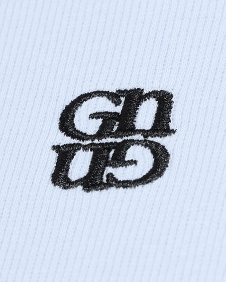INGNI（イング） 胸刺繍ロゴリンガーリブTシャツ ﾗｲﾄﾌﾞﾙｰ