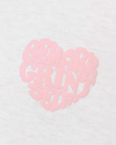 INGNI(イング) ハーフZIP BACKハートロゴミニスウェット半袖チュニック オートミール/ピンク