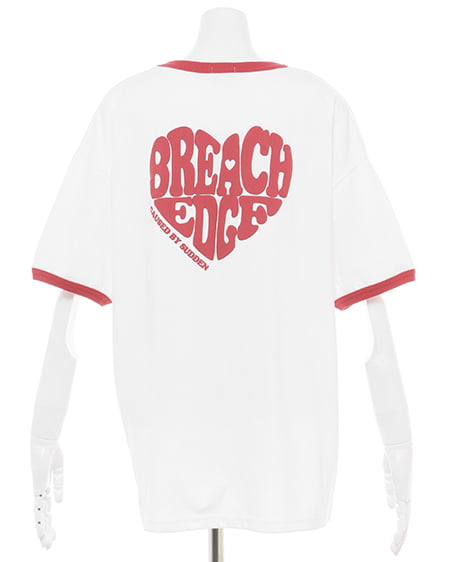 INGNI(イング) BACKハートロゴリンガーTシャツ オフホワイト/アカ