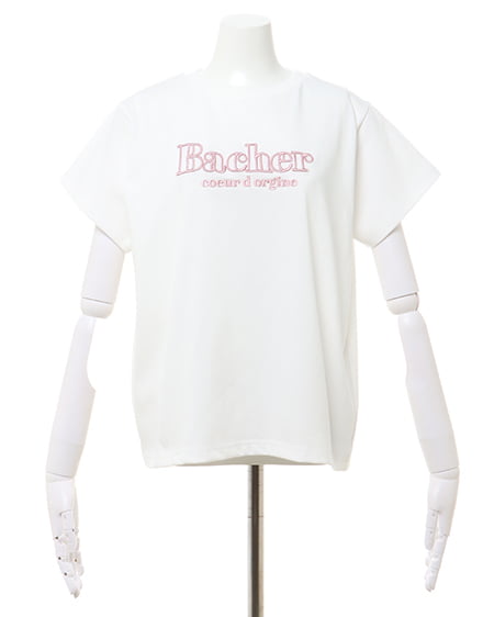 INGNI（イング） ふくれ刺しゅうロゴTシャツ ｵﾌﾎﾜｲﾄ/ﾋﾟﾝｸ