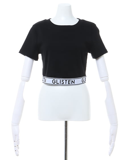 INGNI(イング) 裾ゴムロゴリブTシャツ クロ