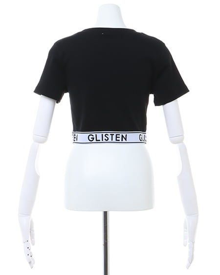 INGNI(イング) 裾ゴムロゴリブTシャツ クロ