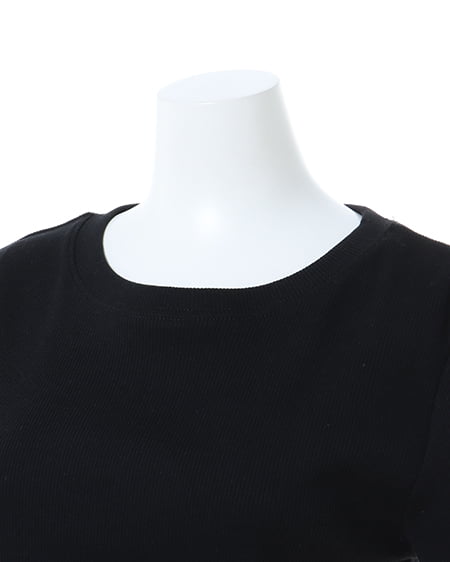 INGNI(イング) 裾ゴムロゴリブTシャツ クロ