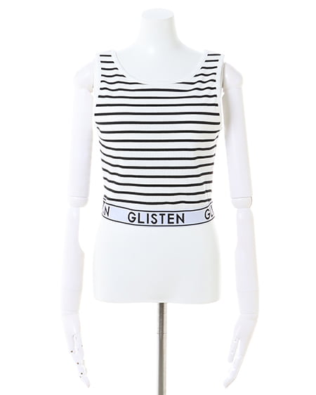 INGNI(イング) 裾ゴム/ロゴタンク オフクロ/ボーダー