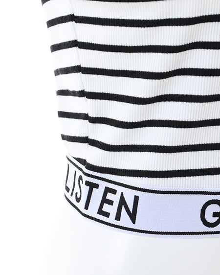 INGNI(イング) 裾ゴム/ロゴタンク オフクロ/ボーダー