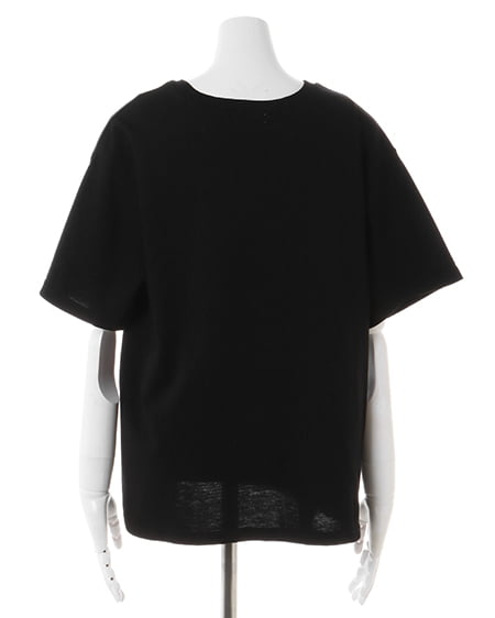 INGNI（イング） シンプル刺しゅうロゴTシャツ ｸﾛ/ｵﾌﾎﾜｲﾄ