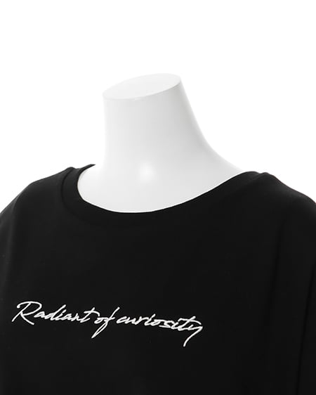 INGNI（イング） シンプル刺しゅうロゴTシャツ ｸﾛ/ｵﾌﾎﾜｲﾄ