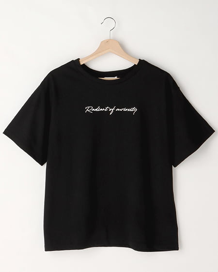 シンプル刺しゅうロゴTシャツ／B