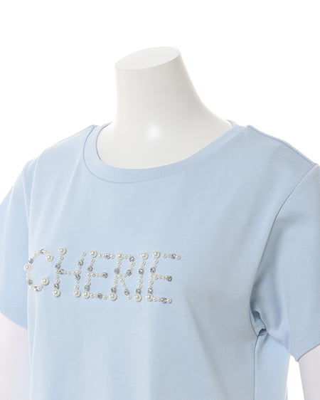 INGNI（イング） パールロゴちびTシャツ ﾗｲﾄﾌﾞﾙｰ