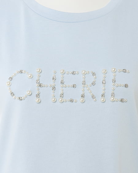INGNI（イング） パールロゴちびTシャツ ﾗｲﾄﾌﾞﾙｰ