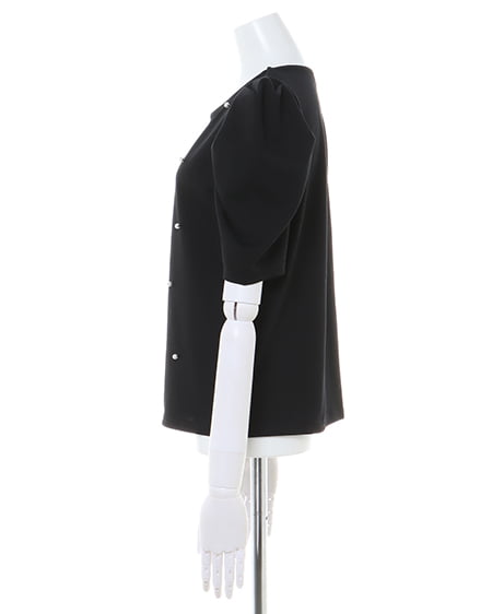 INGNI(イング) パール付きパワショルTシャツ クロ