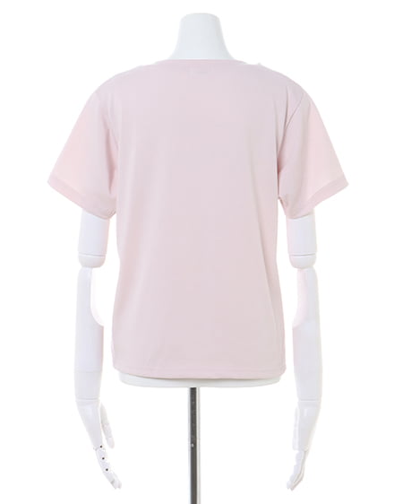 INGNI（イング） パール付刺しゅうロゴTシャツ ﾋﾟﾝｸ