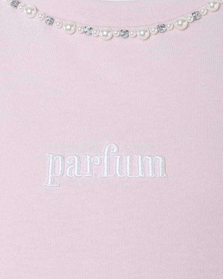 INGNI（イング） パール付刺しゅうロゴTシャツ ﾋﾟﾝｸ