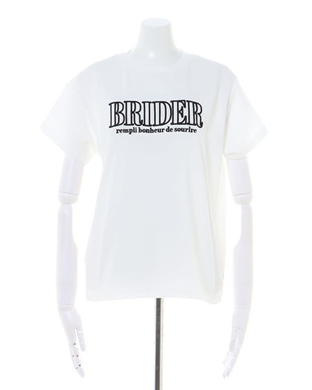 INGNI（イング） ふくれ刺しゅうロゴ／Tシャツ ｵﾌﾎﾜｲﾄ/ｸﾛ
