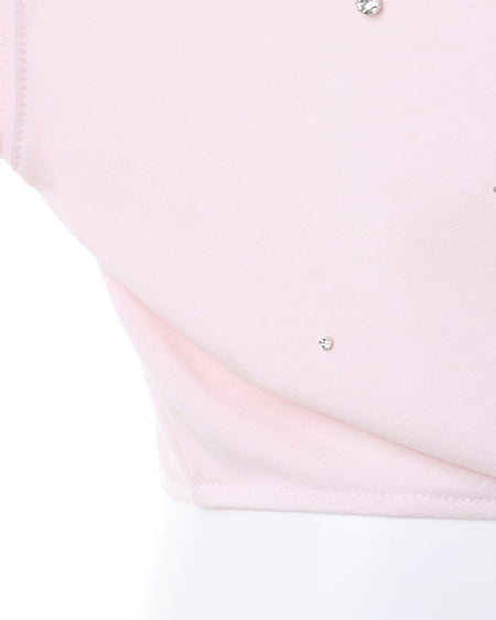 INGNI(イング) 裾結びラインストーン付ロゴTシャツ ライトピンク