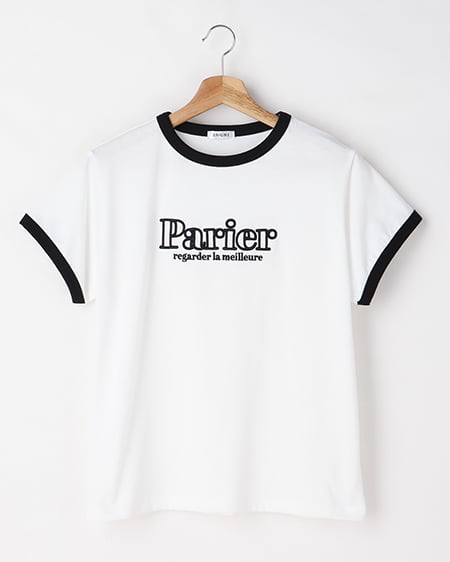 ふくれ刺しゅうリンガーTシャツ