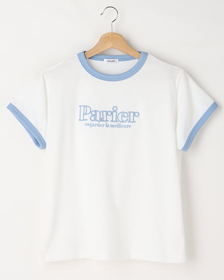 ふくれ刺しゅうリンガーTシャツ