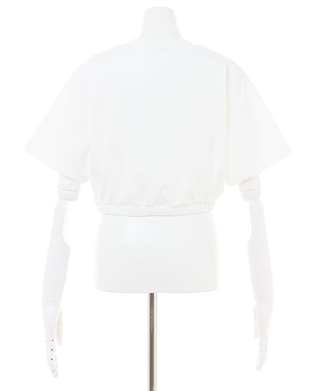 INGNI（イング） 裾ゴムカレッジロゴショート丈Tシャツ ｵﾌﾎﾜｲﾄ/ｺﾝ