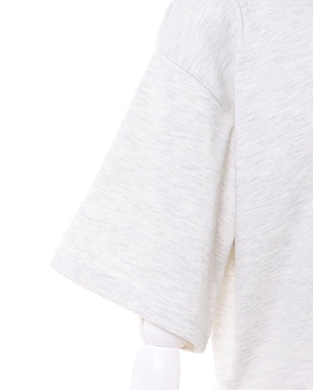 INGNI(イング) ハーフZIP襟配色胸ロゴショート丈Tシャツ オートミール
