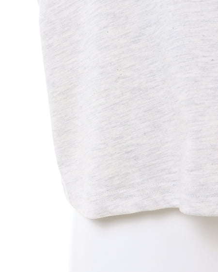 INGNI(イング) ハーフZIP襟配色胸ロゴショート丈Tシャツ オートミール