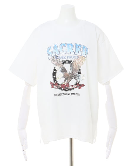 INGNI（イング） イーグルロゴTシャツ ｵﾌﾎﾜｲﾄ/ﾌﾞﾙｰ
