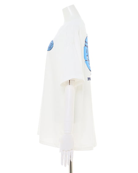 INGNI（イング） BackサークルロゴチュニックTシャツ ｵﾌﾎﾜｲﾄ/ﾌﾞﾙｰ