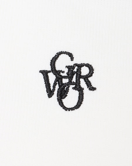 INGNI(イング) 胸刺しゅうロゴリンガーリブTシャツ オフホワイト/クロ