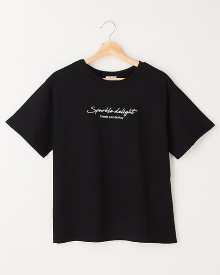 シンプル刺しゅうロゴTシャツ／A