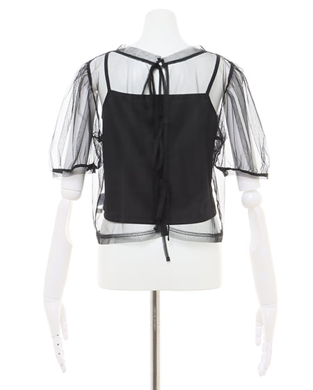 INGNI(イング) 2Wayチュールリボントップスキャミセット クロ