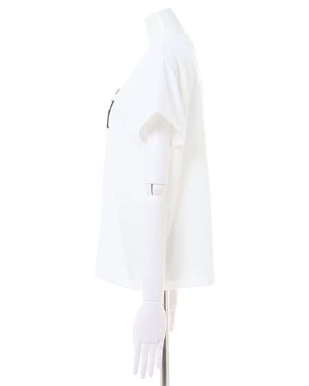 INGNI(イング) sweet刺しゅうロゴTシャツ オフホワイト/クロ