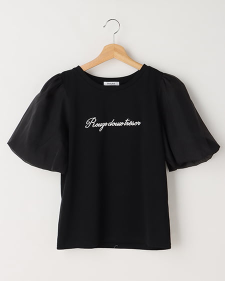 バルーン袖ロゴTシャツ