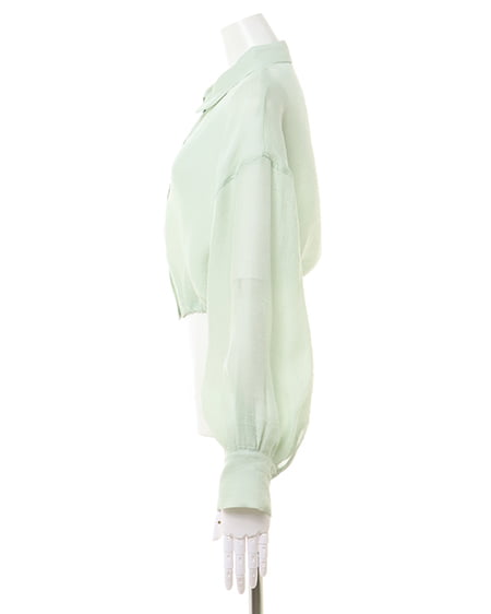 INGNI(イング) 裾ドローコードシアーシャツ ミントグリーン