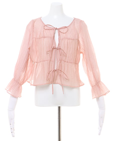 INGNI(イング) 2WAYリボンブラウス7分袖 ピンク