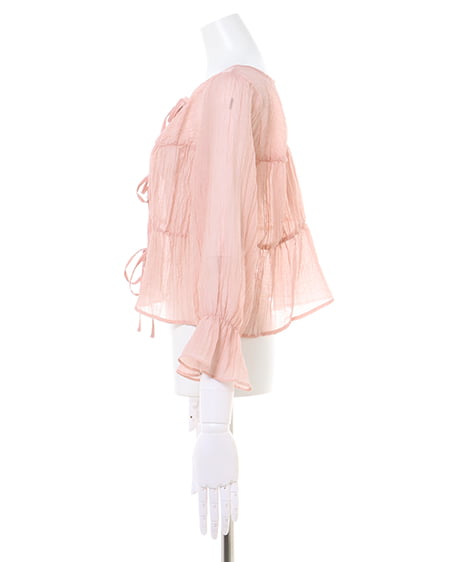 INGNI(イング) 2WAYリボンブラウス7分袖 ピンク