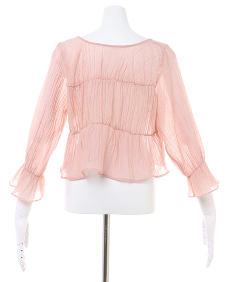 INGNI(イング) 2WAYリボンブラウス7分袖 ピンク