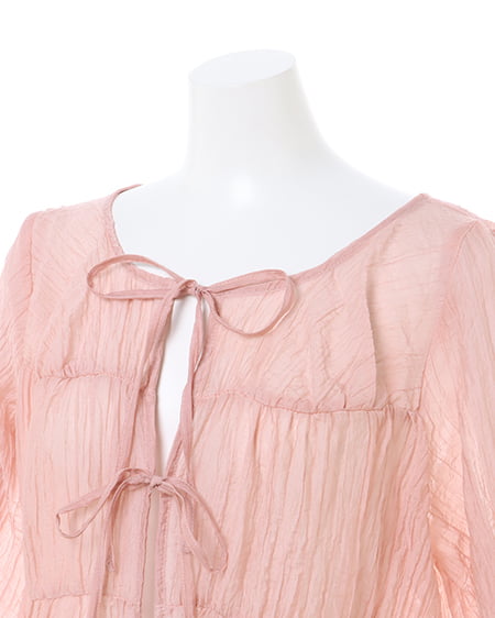 INGNI(イング) 2WAYリボンブラウス7分袖 ピンク