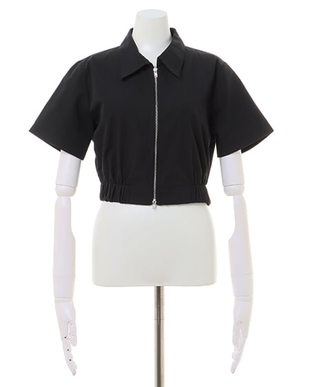 INGNI(イング) 裾ゴムフロントジップ/シャツ クロ