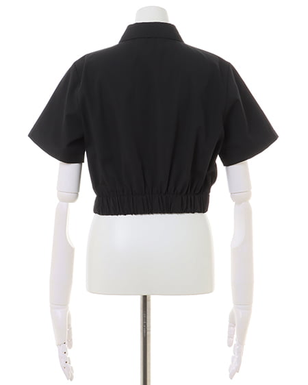 INGNI(イング) 裾ゴムフロントジップ/シャツ クロ