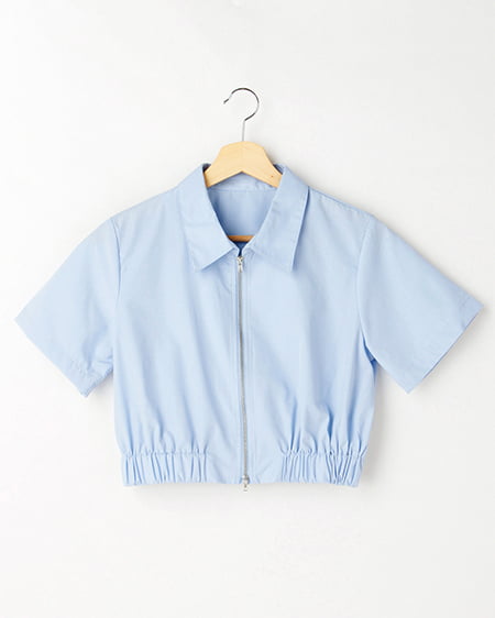 裾ゴムフロントジップ／シャツ