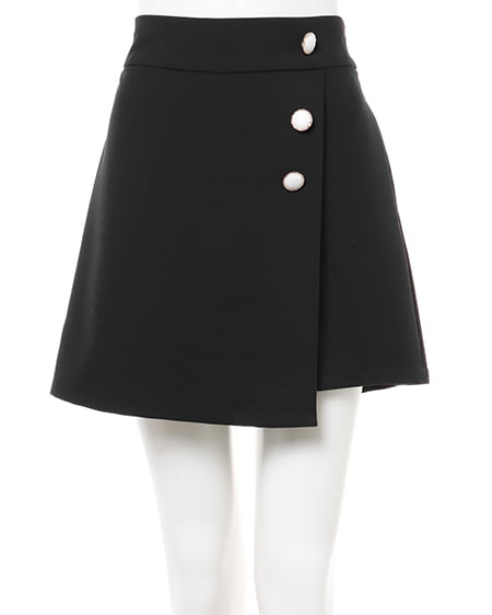 INGNI(イング) 飾りボタンラップ/スカパン クロ