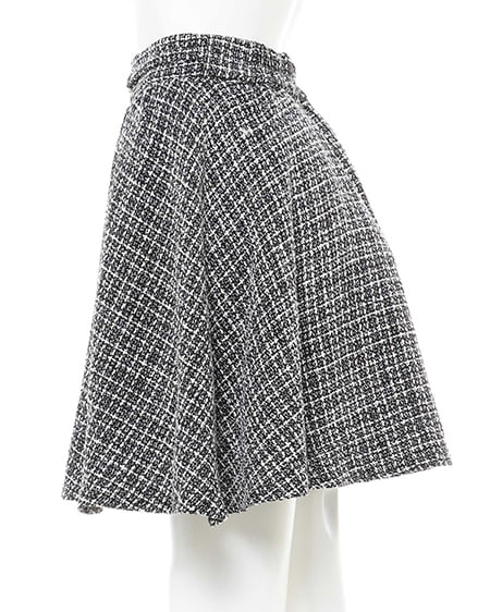 INGNI(イング) ビット付タックギャザーフレアスカート ツィード