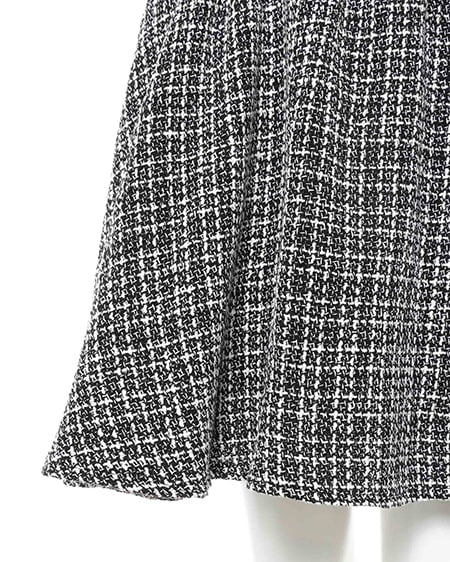 INGNI(イング) ビット付タックギャザーフレアスカート ツィード