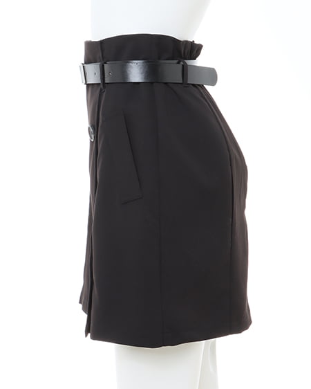 INGNI(イング) 合皮ベルト付トレンチミニスカート クロ