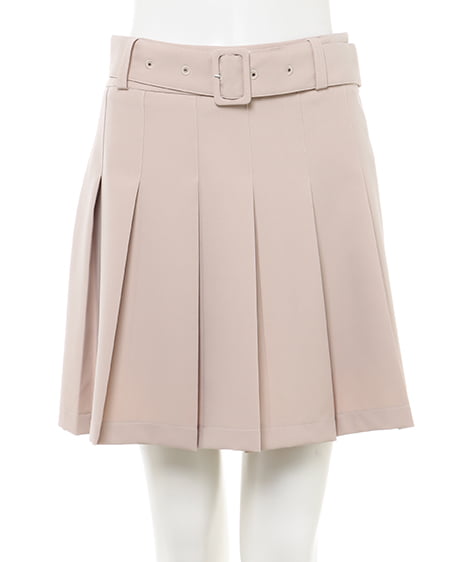 INGNI(イング) 共ベルト付プリーツスカパン(セットアップ対応) ライトベージュ